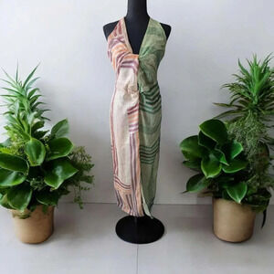 SIR . Multi Patchwork Midi Dress NWT. Size 2